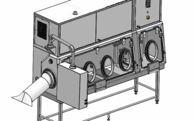 A toxic isolator , for one of our European client, is being assembled in our EREA PHARMA workshop.