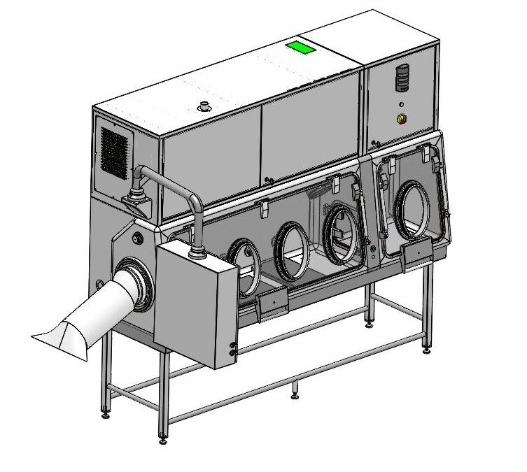 A toxic isolator , for one of our European client, is being assembled in our EREA PHARMA workshop.