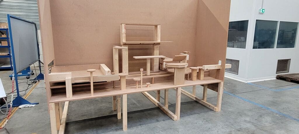 Production of wooden models for mockup in progress at our EREA PHARMA workshop
