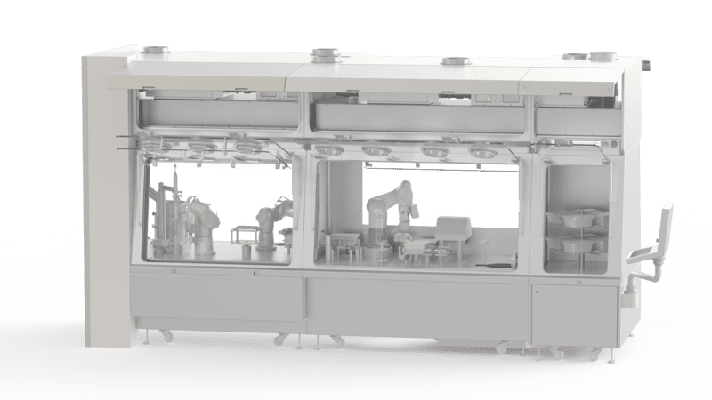 Robotic and automated Aseptic Vial & Syringes Filling Lines with integrated Isolator